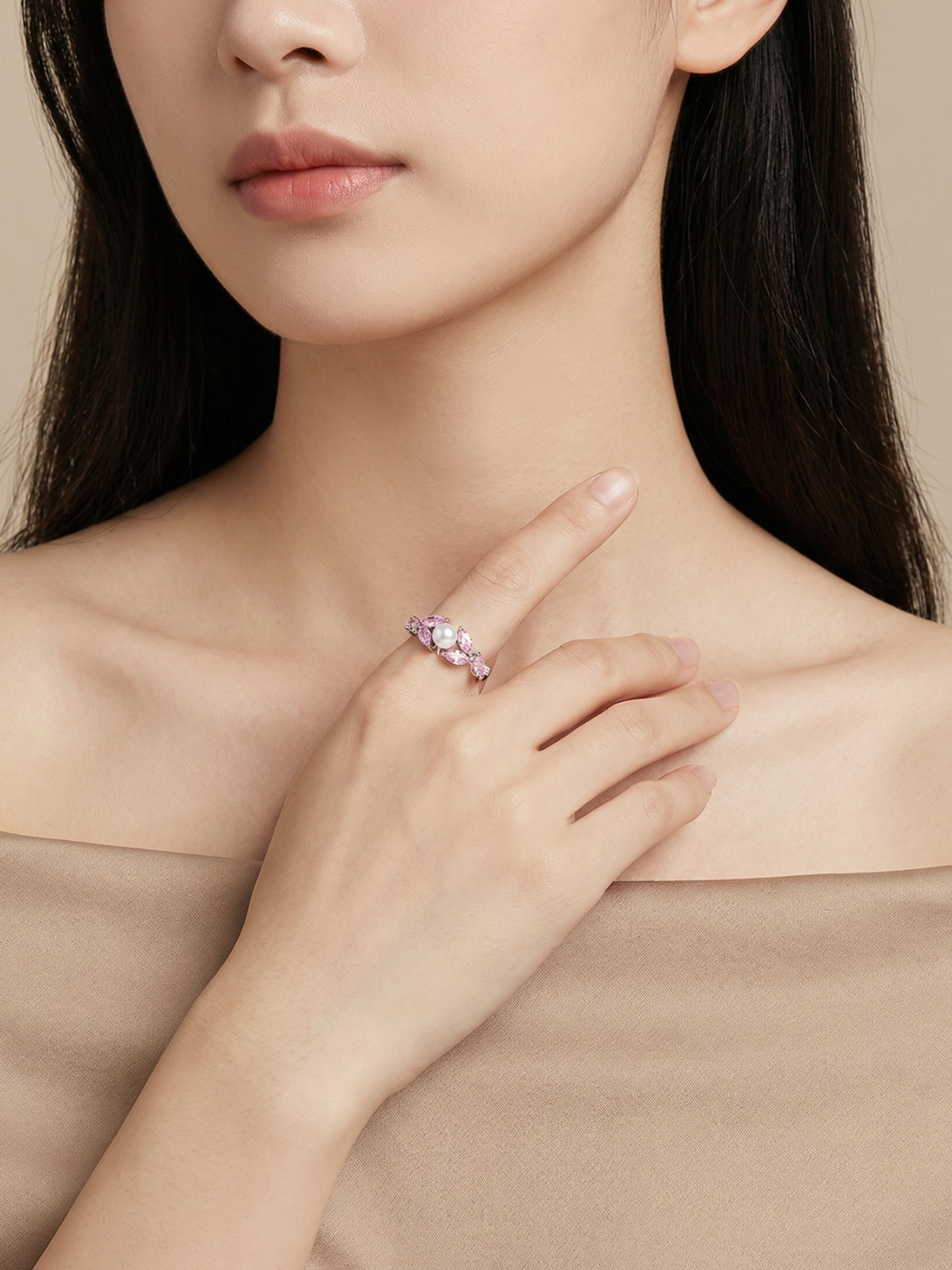 Hattie Pink Marquise Ring - BENE Official