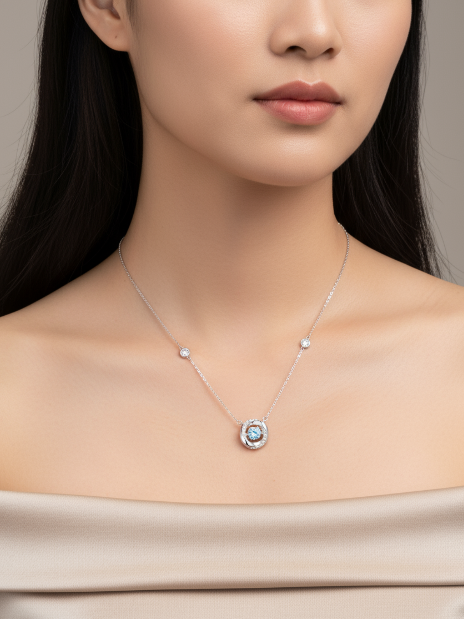 Celeste Diamond Circle Necklace - BENE Official