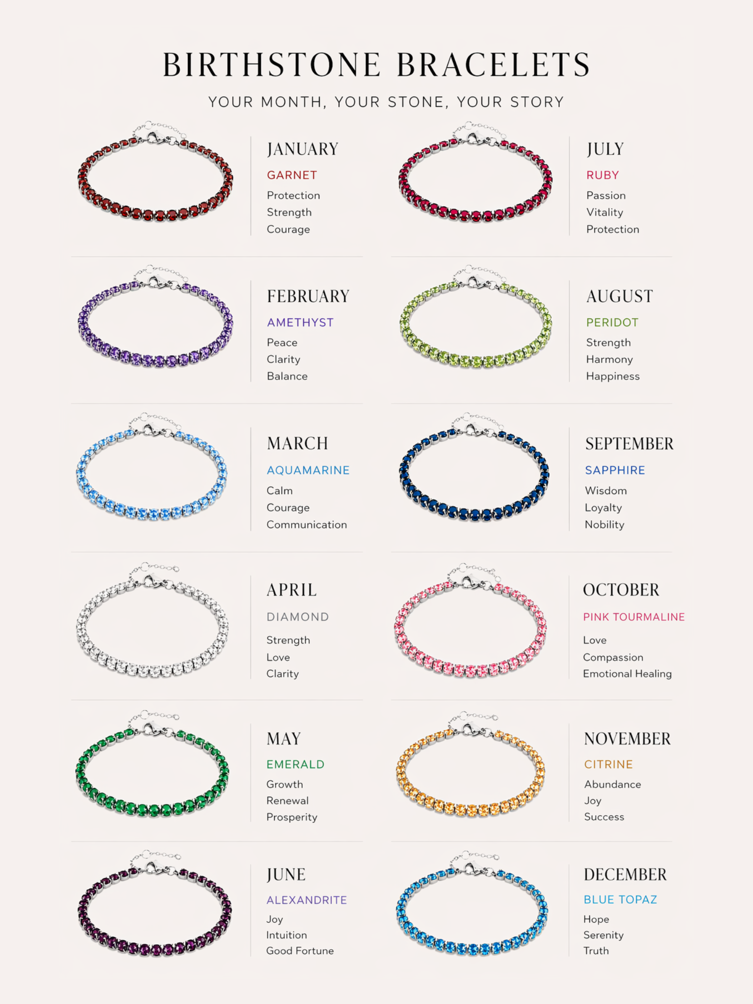 Hailey Birthstone Bracelet - BENE Official