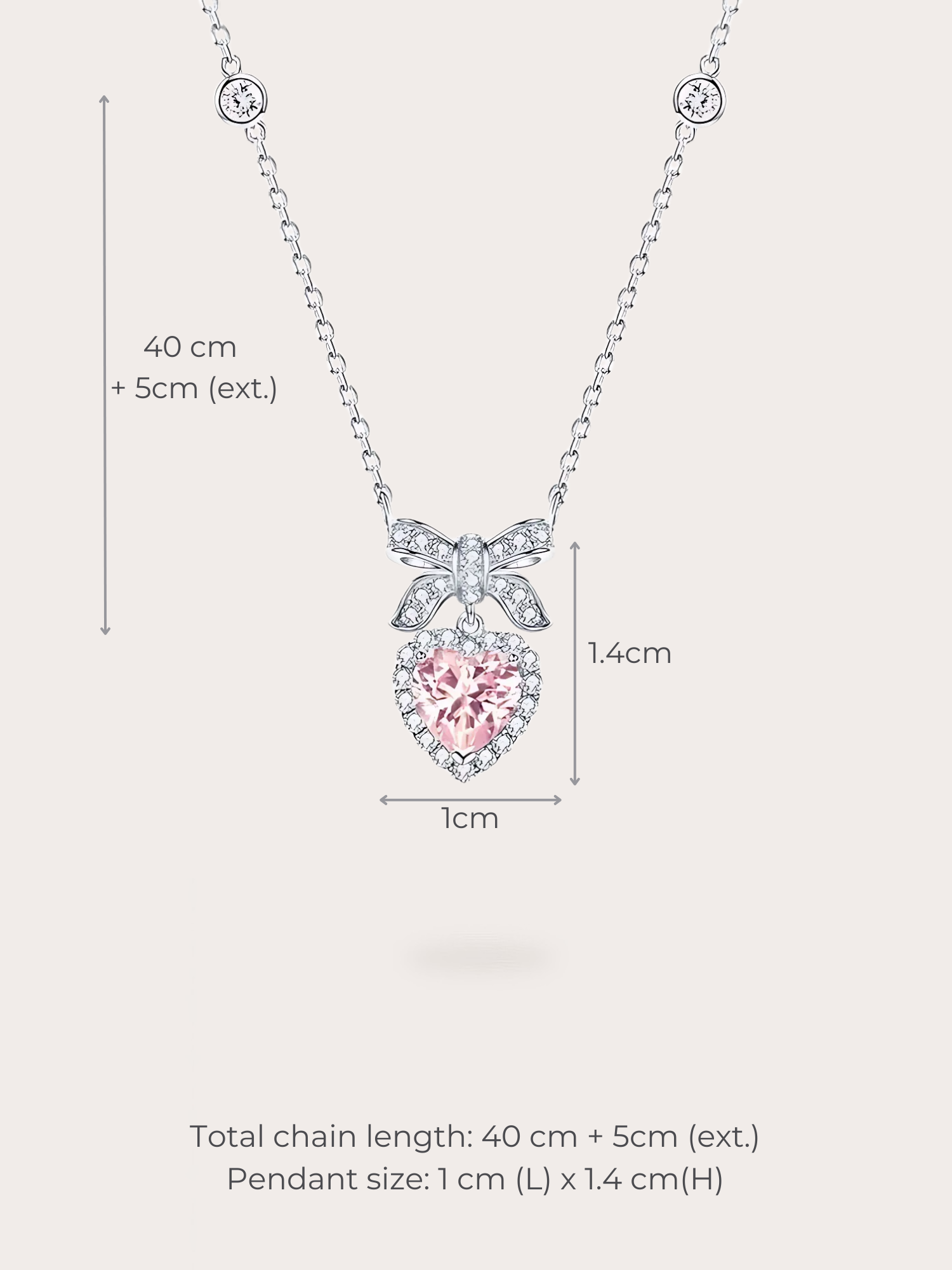 Evelyn Bow Heart Necklace - BENE Official