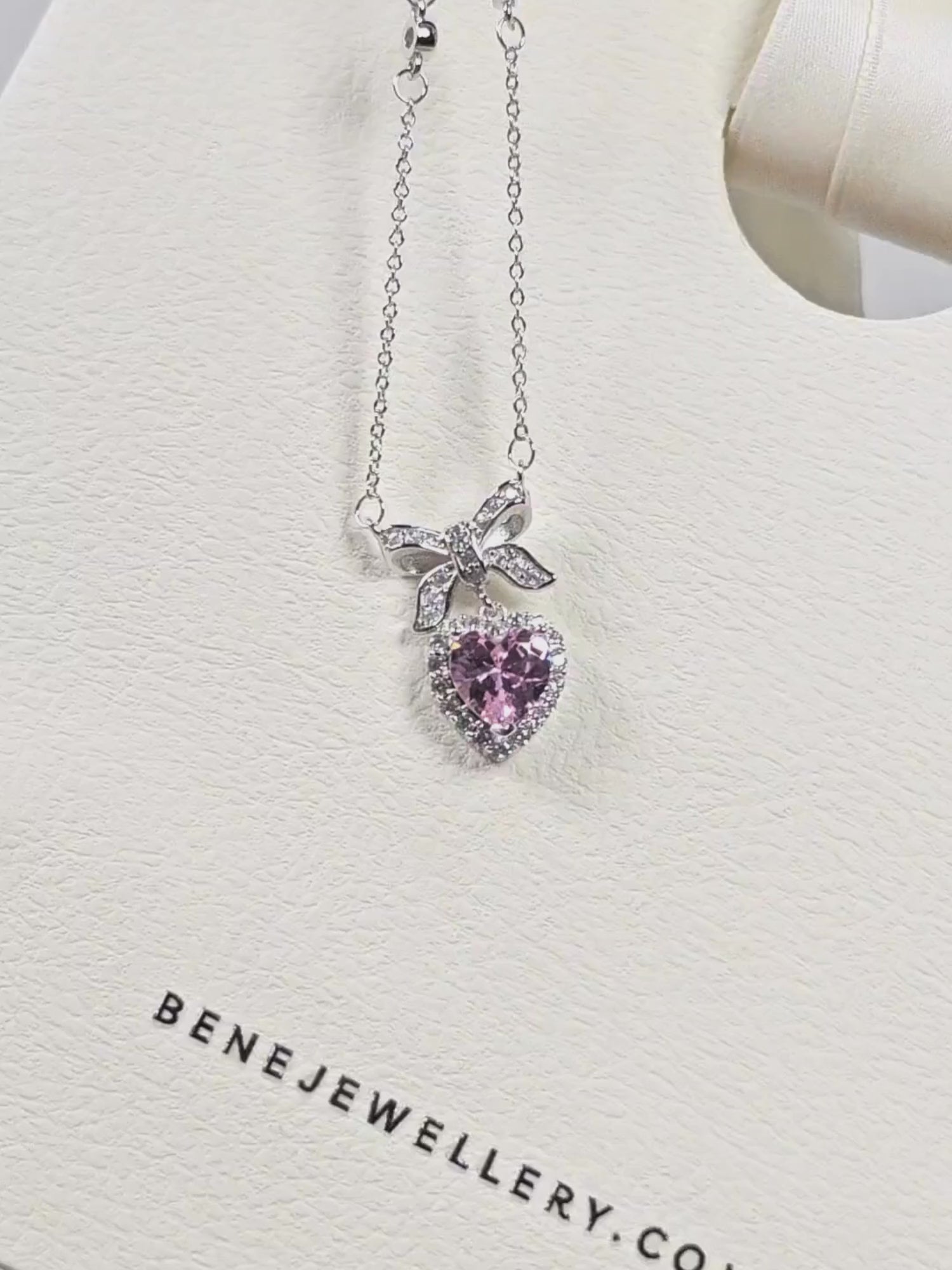 Evelyn Bow Heart Necklace