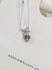 Evelyn Bow Heart Necklace
