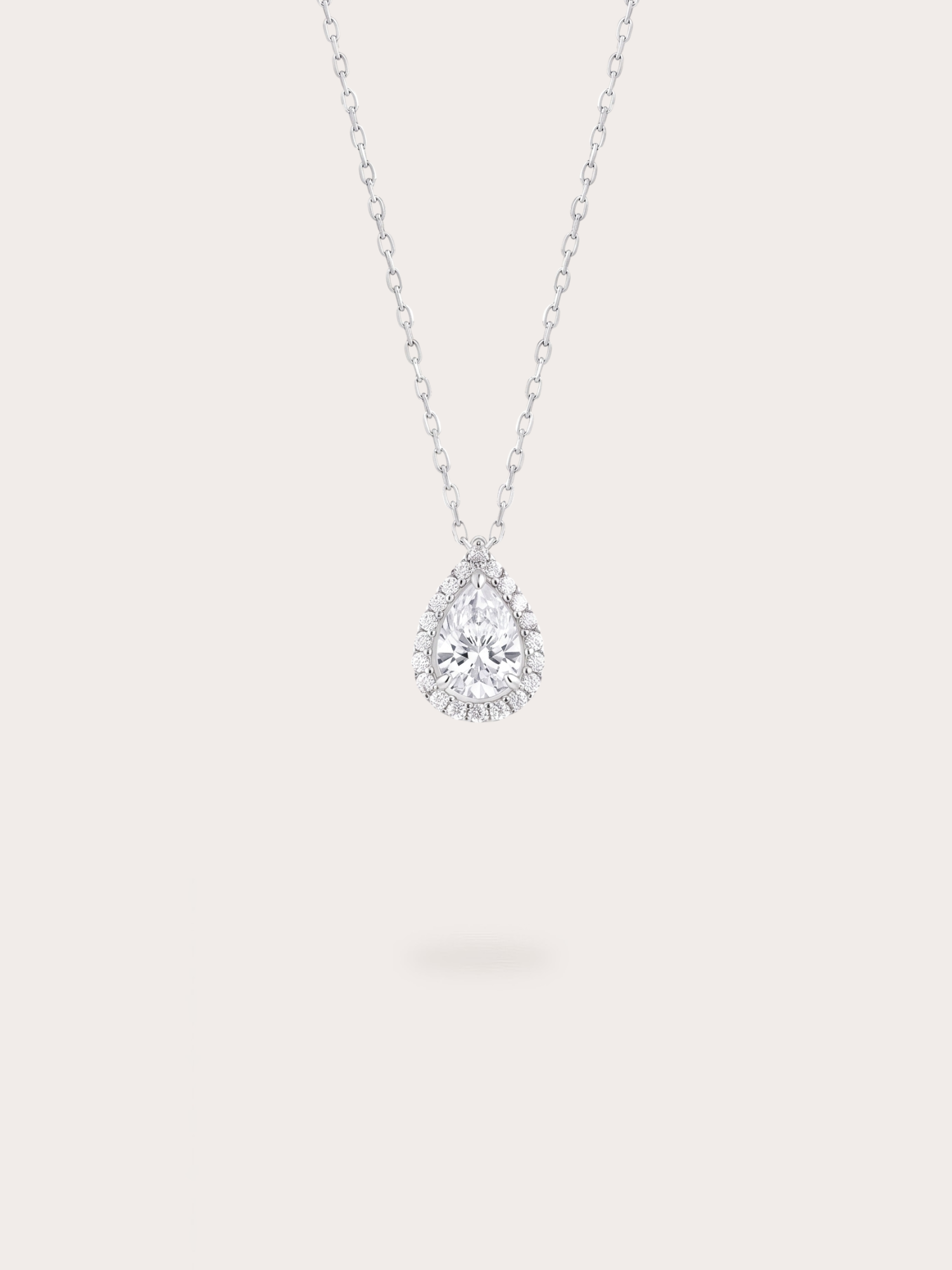 Sadie Teardrop Necklace White