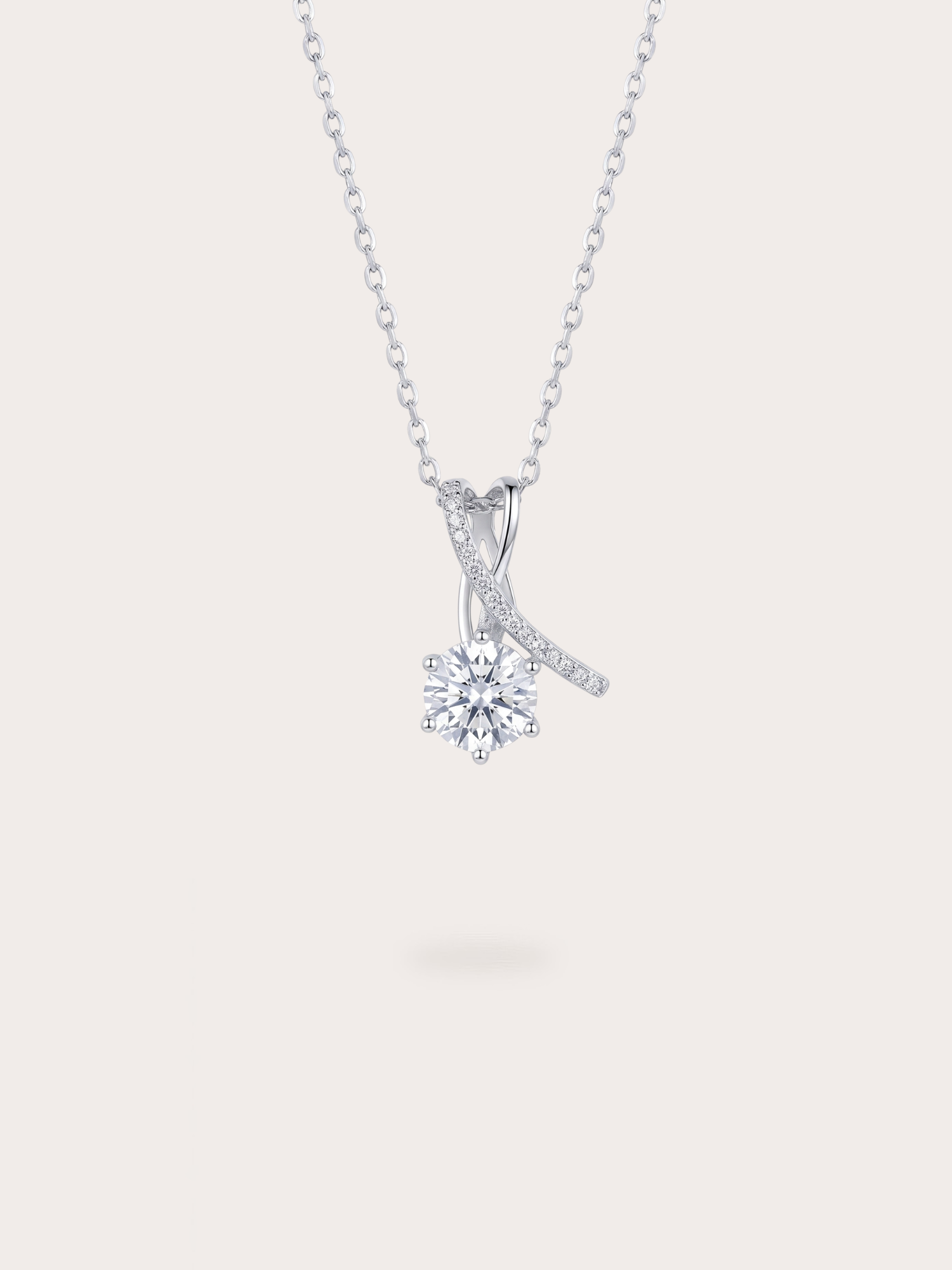 Tilly Ribbon Necklace Silver